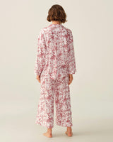 The Olivia Wide Leg Pima Pajama Set in Red Timeless Toile