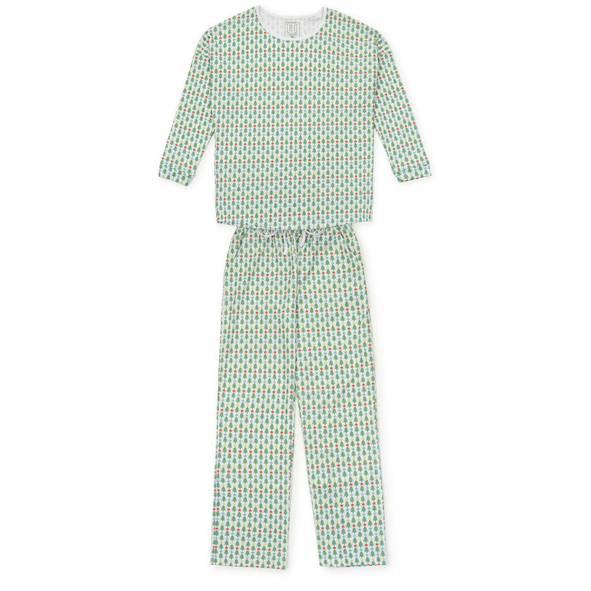Audrey Women's Longsleeve Top Pant Set - Tree Topper Stars