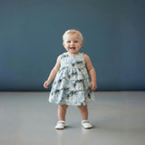 Resorts and Islands Palm Trees Tiered Cotton Summer Dress