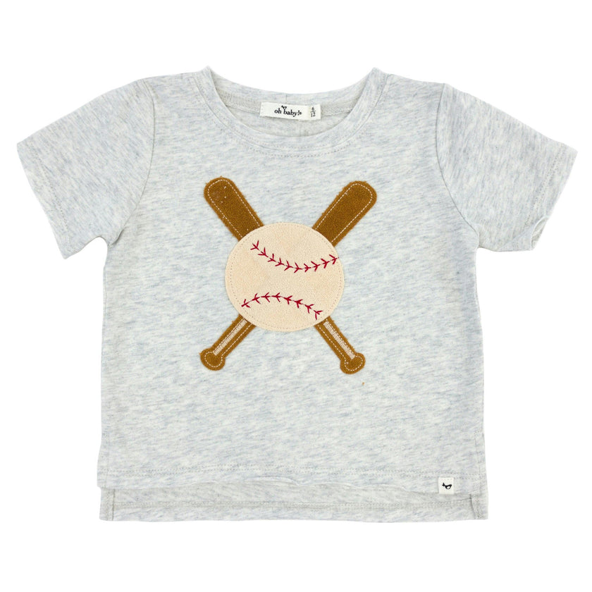 Vintage Baseball Terry Applique Raw Edge Tee