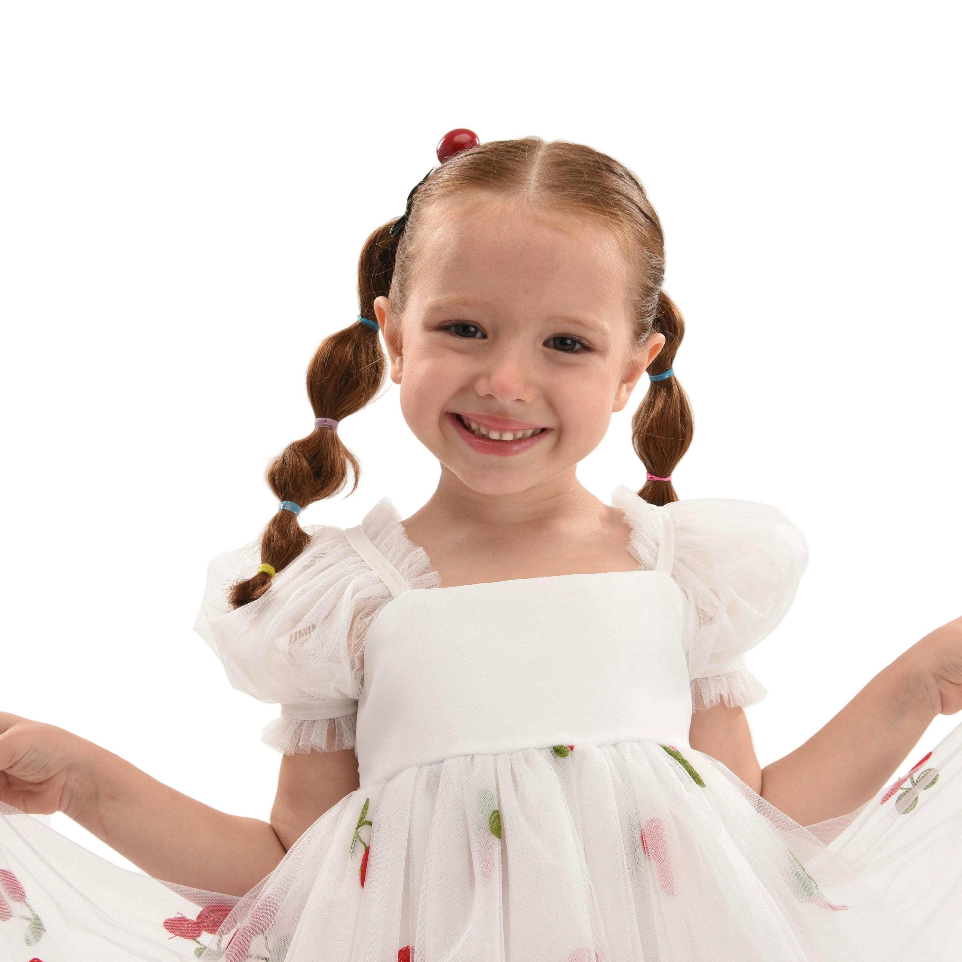 White Elysande Cherry Tulle Dress