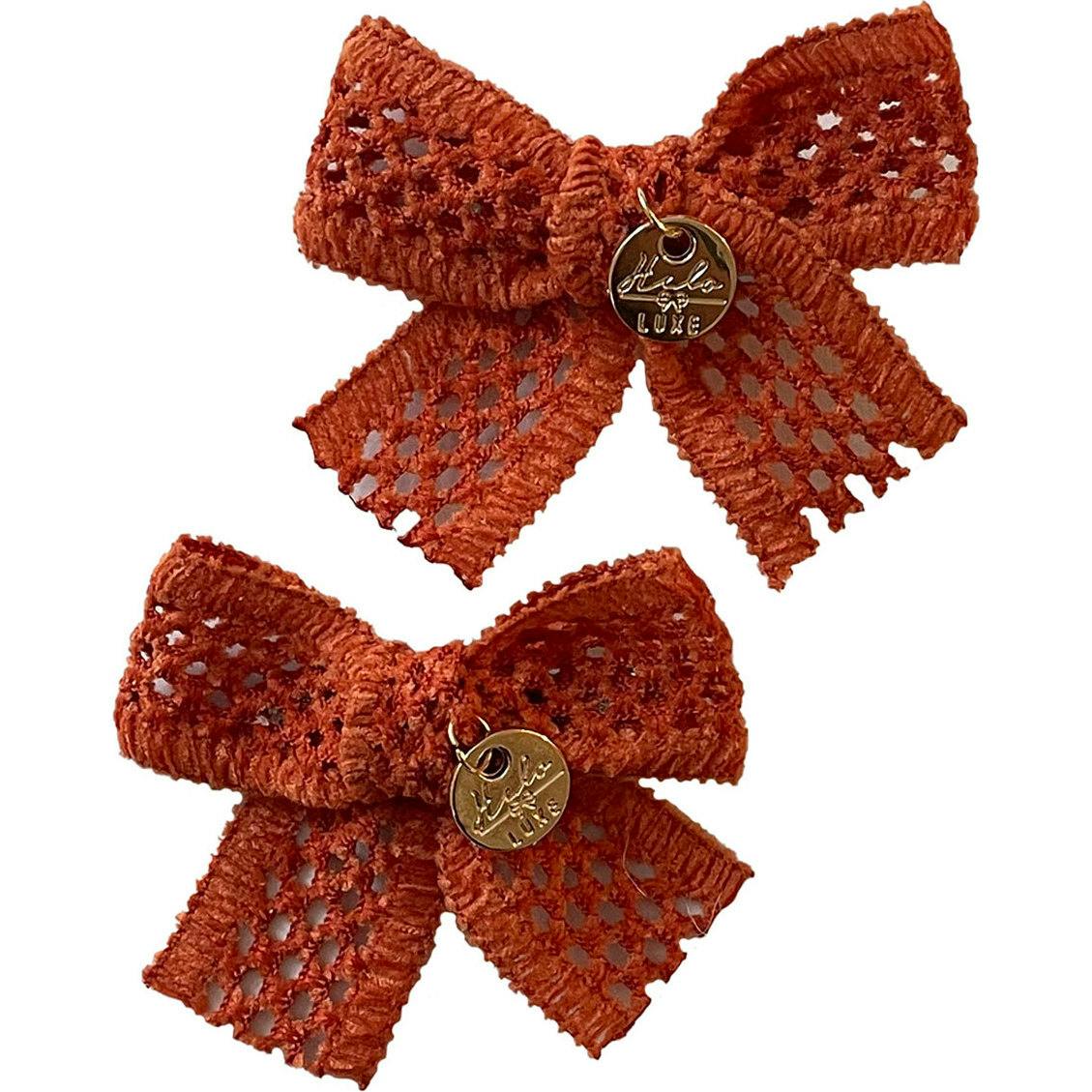 Della Chenille Lace Double Bow Clip
