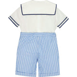 William Blue Stripe Sailor Shirt & Shorts Set