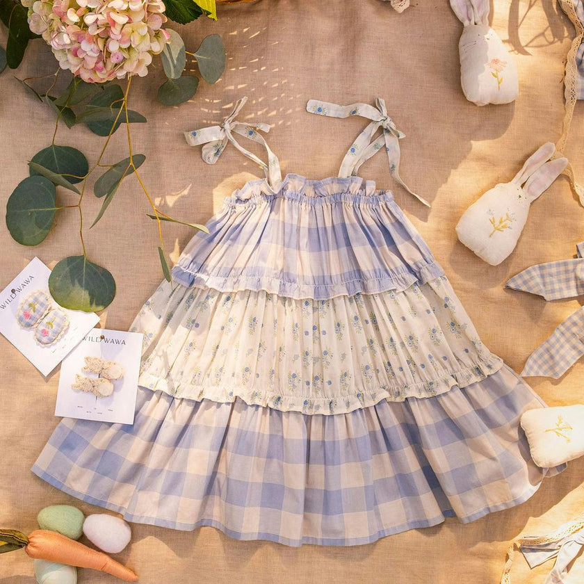 Amber Dress in Blue Gingham