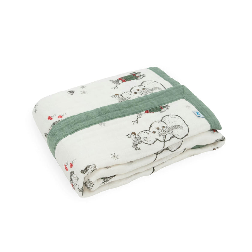 Cotton Muslin Baby Quilt - Snow Day