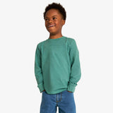 Kids long sleeve garment-dyed varsity tee
