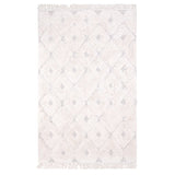 Homy Velvet Flat Woven Dotted Fringed Rectangular Rug
