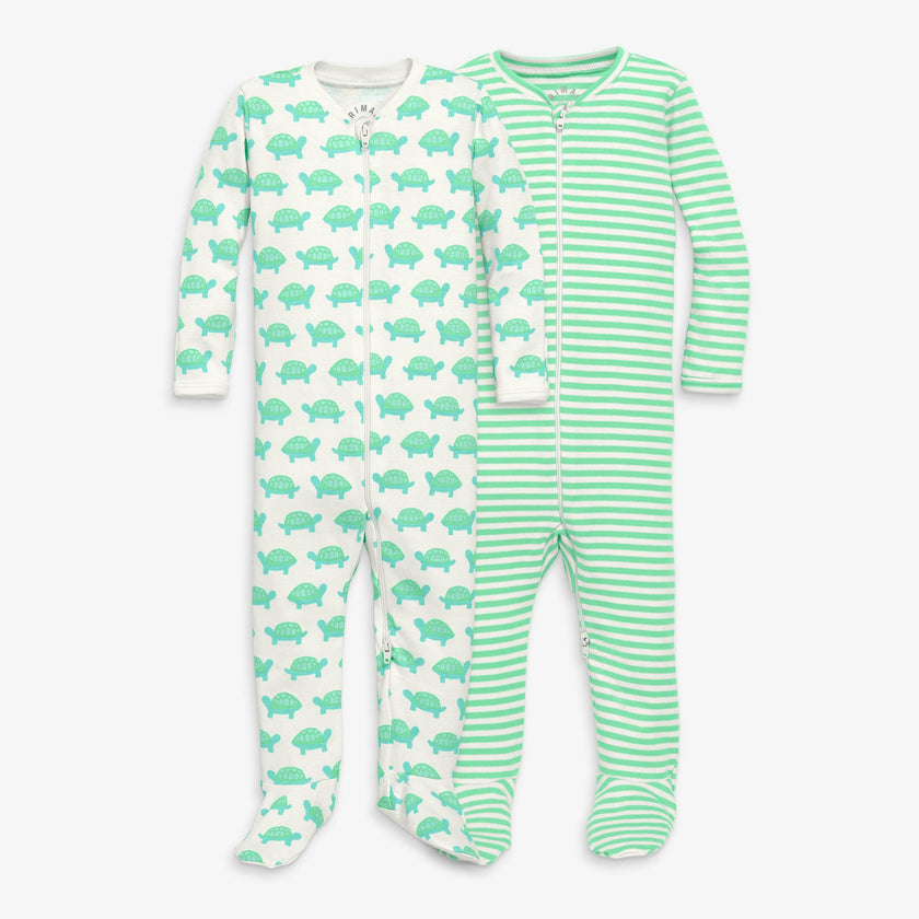 Baby organic zip footie 2-pack gift set