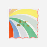 Rainbow Swirl Happy Birthday Large Napkins