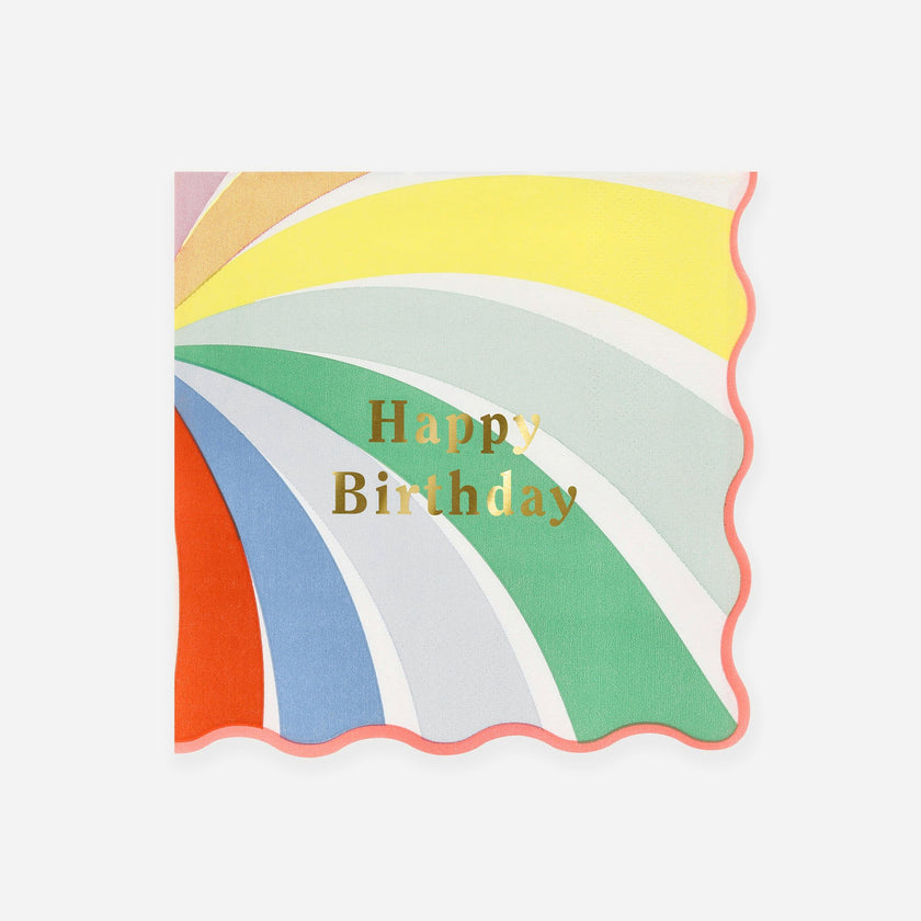 Rainbow Swirl Happy Birthday Large Napkins