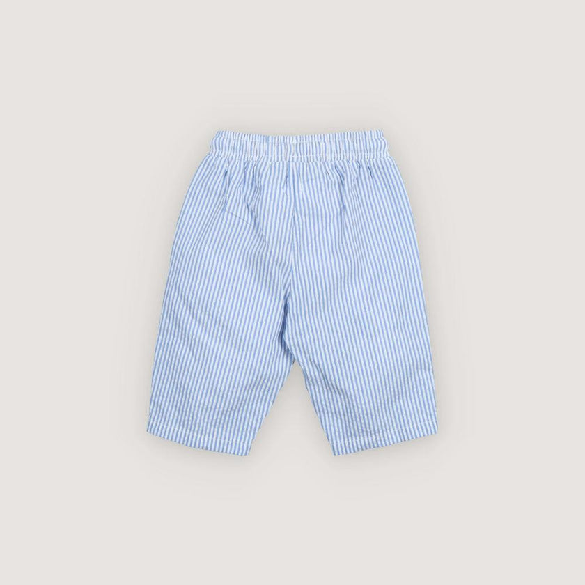 Almond Baby Pant Vista Blue Seersucker Stripes