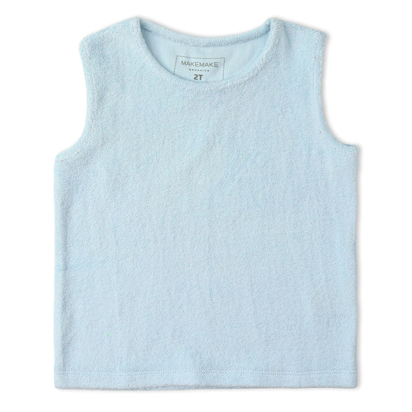 Organic Sleeveless Tee & Shorts Set - Light Blue