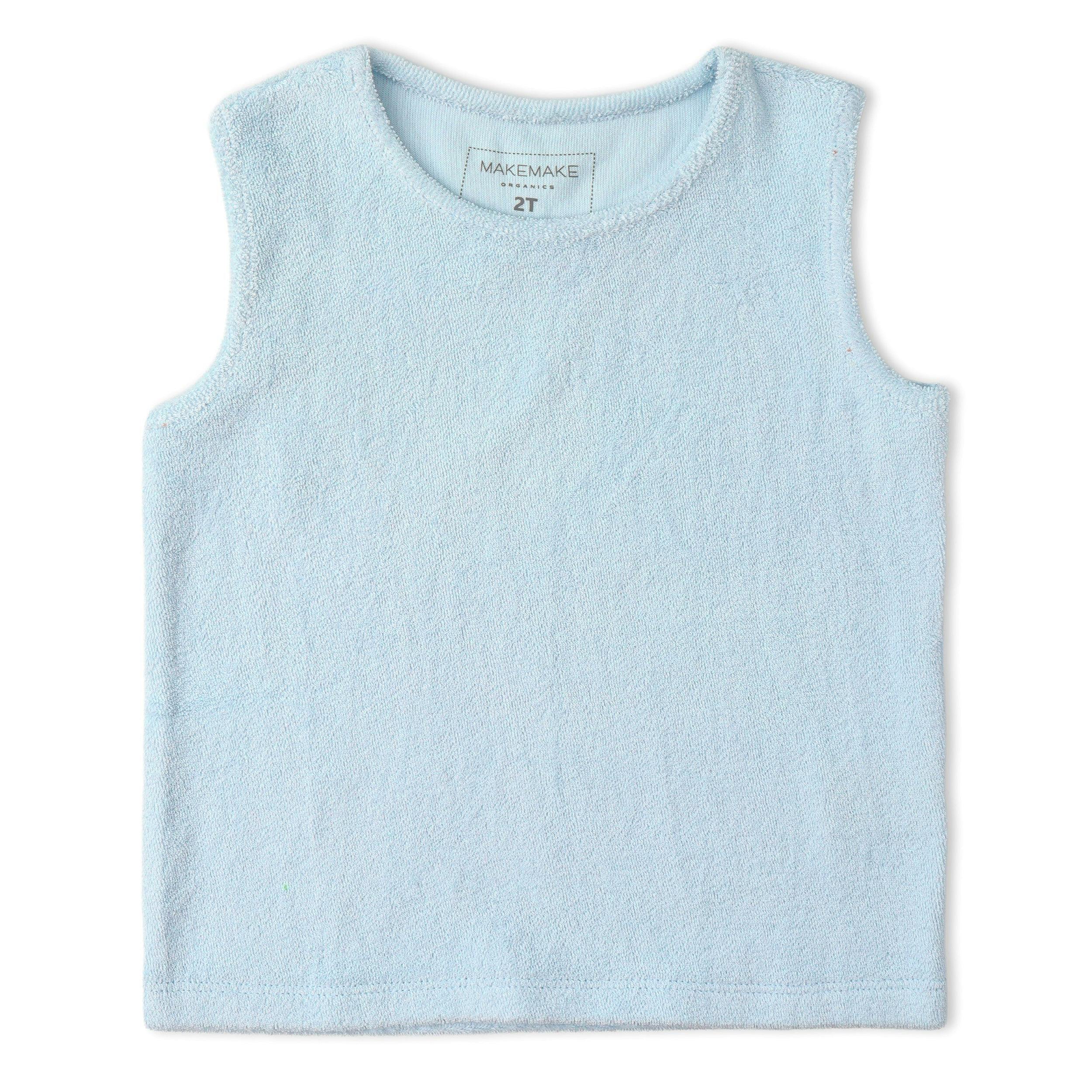 Organic Sleeveless Tee & Shorts Set - Light Blue