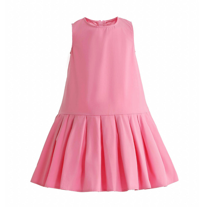 Pink Zariah Bow Back Pleated Dress