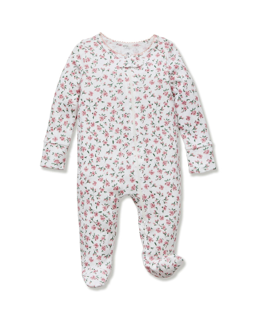 Baby's Pointelle Footie Romper in Pink Floral