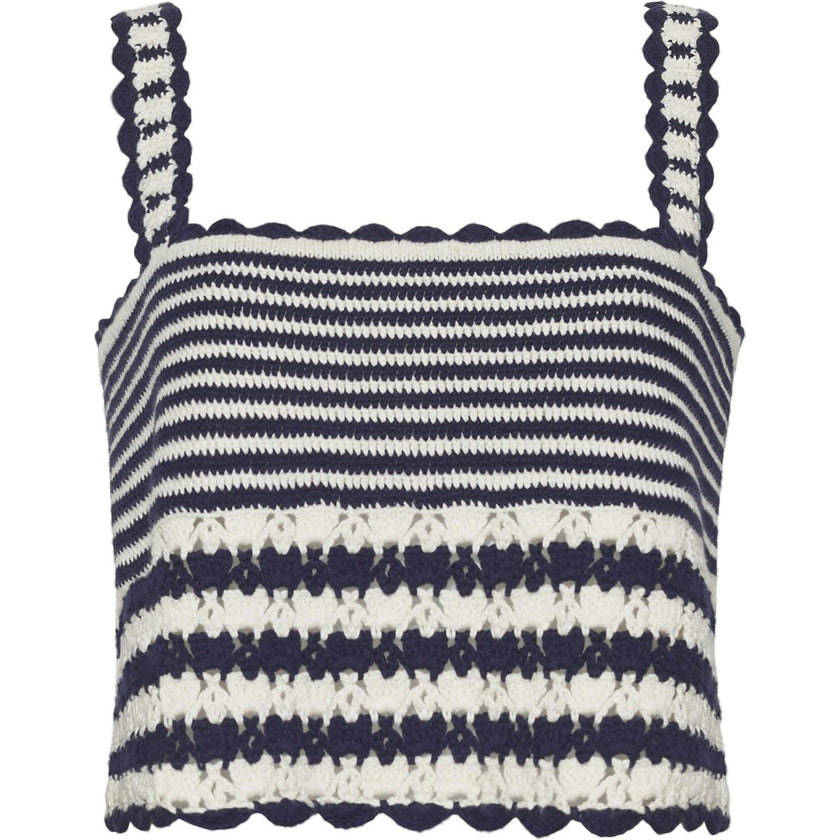 CARIA STRIPE CROCHET TOP