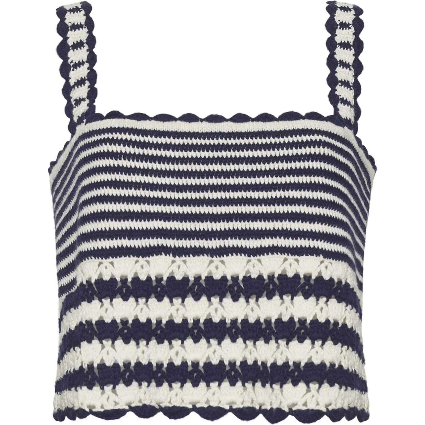 CARIA STRIPE CROCHET TOP