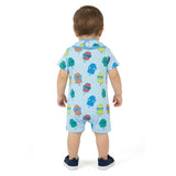 Infant Boys Henley Romper & Bib Set | Blue Ice-Pops