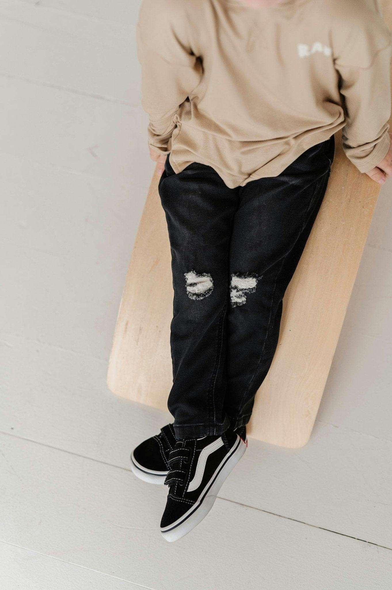 Boys Denim Jeans in Black Wash