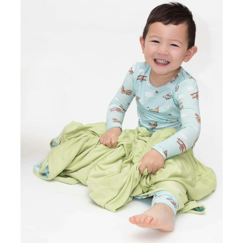 Vintage Airplanes Bamboo Kids Pajamas