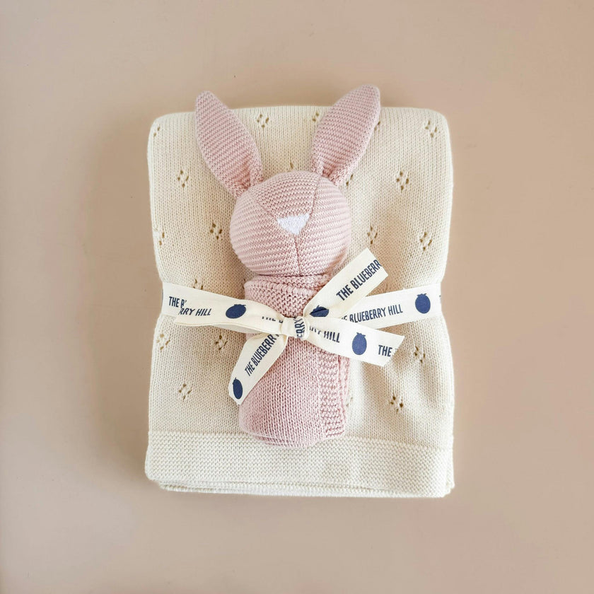 Heirloom Pique Blanket, Cream | Organic Cotton