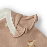 Mushroom Organic Cotton Ruffle Long Sleeve One Piece