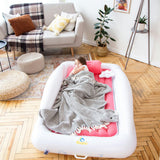 Sleepah Inflatable Toddler Travel Bed Portable Kids Air Mattress Set w Safety Bed Rail Guards for Kids & Toddlers – Set Includes Pump, Carry Case, Pillow