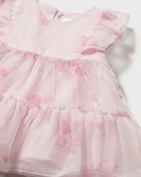 Pink Baby Dress With Floral Overlay