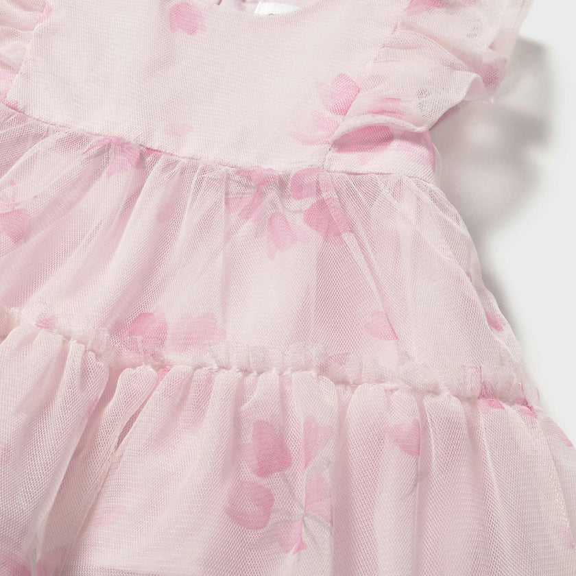 Pink Baby Dress With Floral Overlay