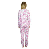 Women's Skydog Toile Pink Jersey Long PJ Set - Organic Stretch Cotton