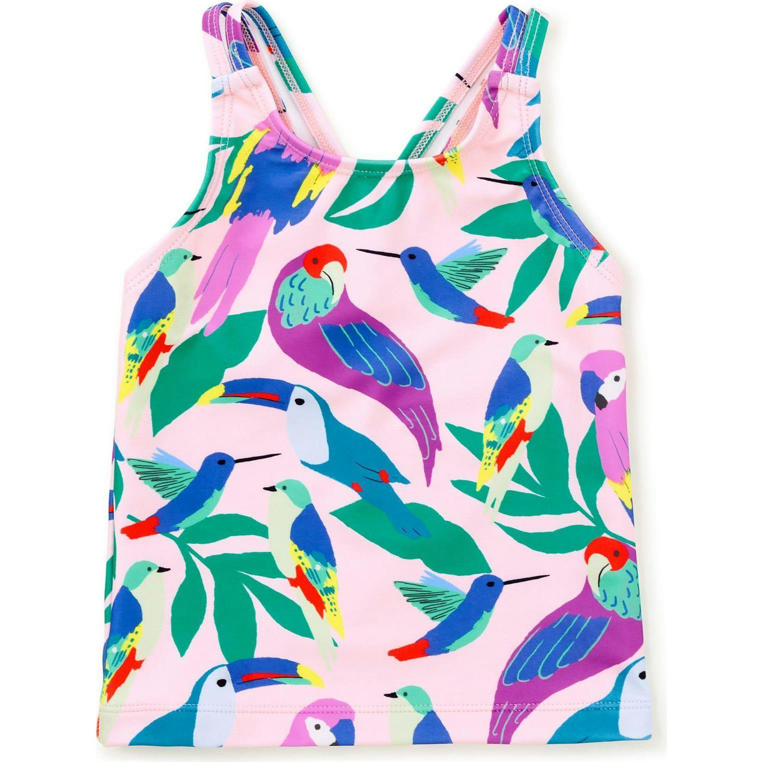 Cross Back Tankini Top, Pink
