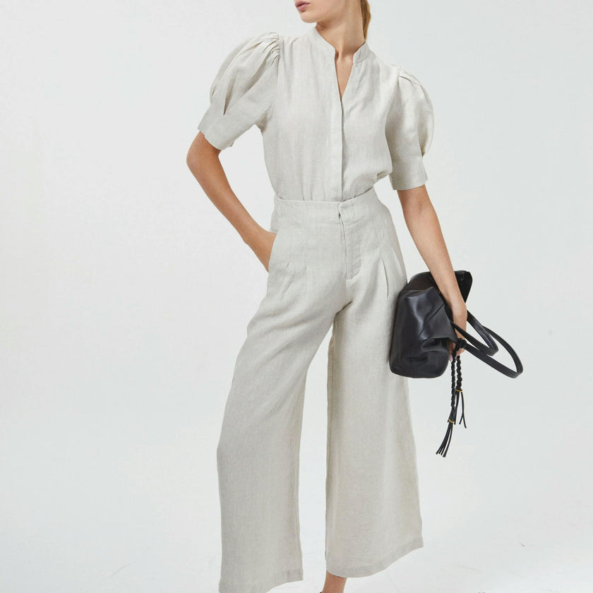 Culotte Linen Pants - Natural