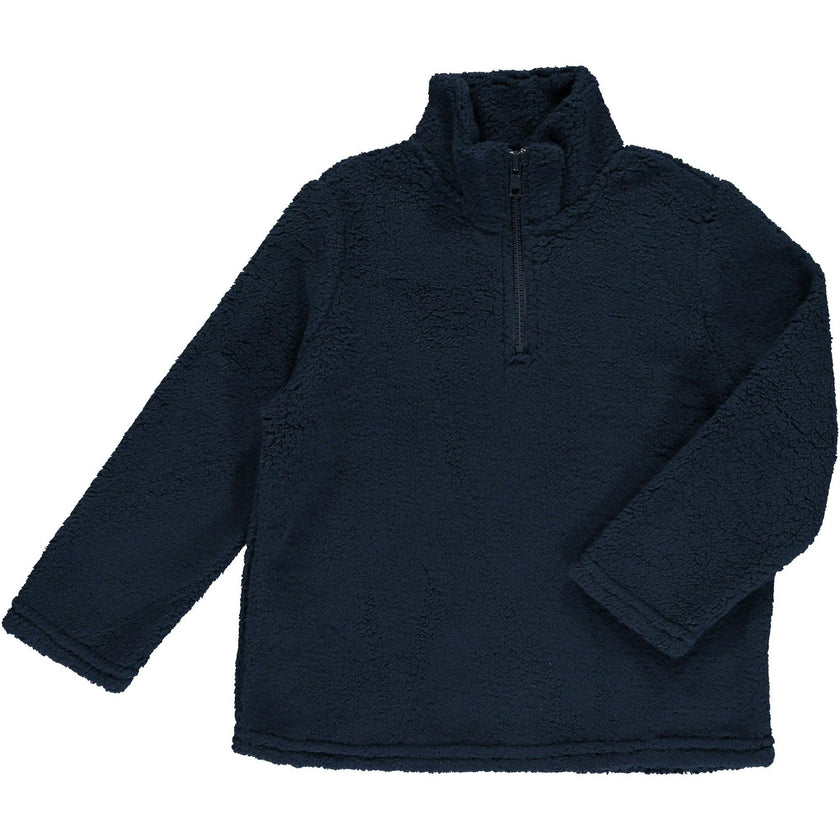 MACCHU Navy Sherpa Zip Up