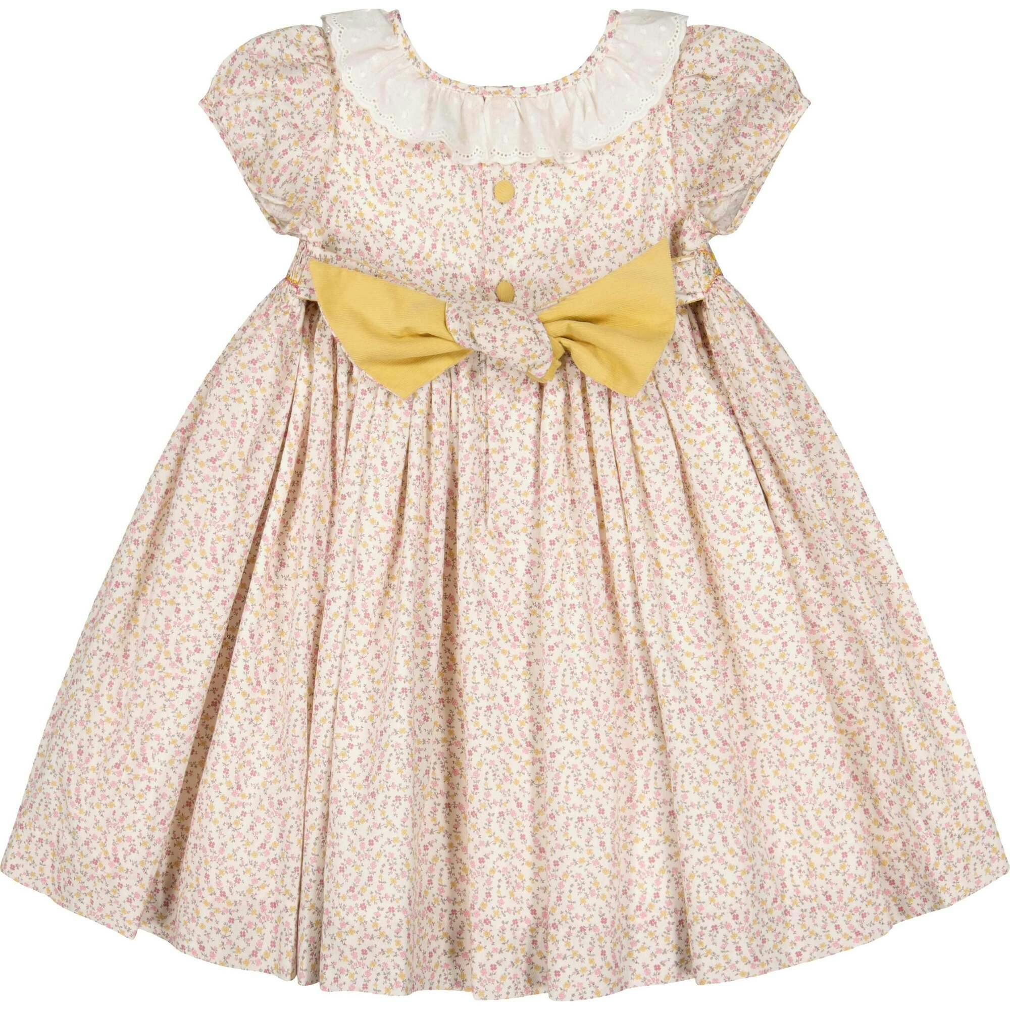 Isadora Short Sleeve Floral Smocked Dress