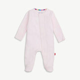 Love Lines Pink Organic Cotton Pointelle Magnetic Footie