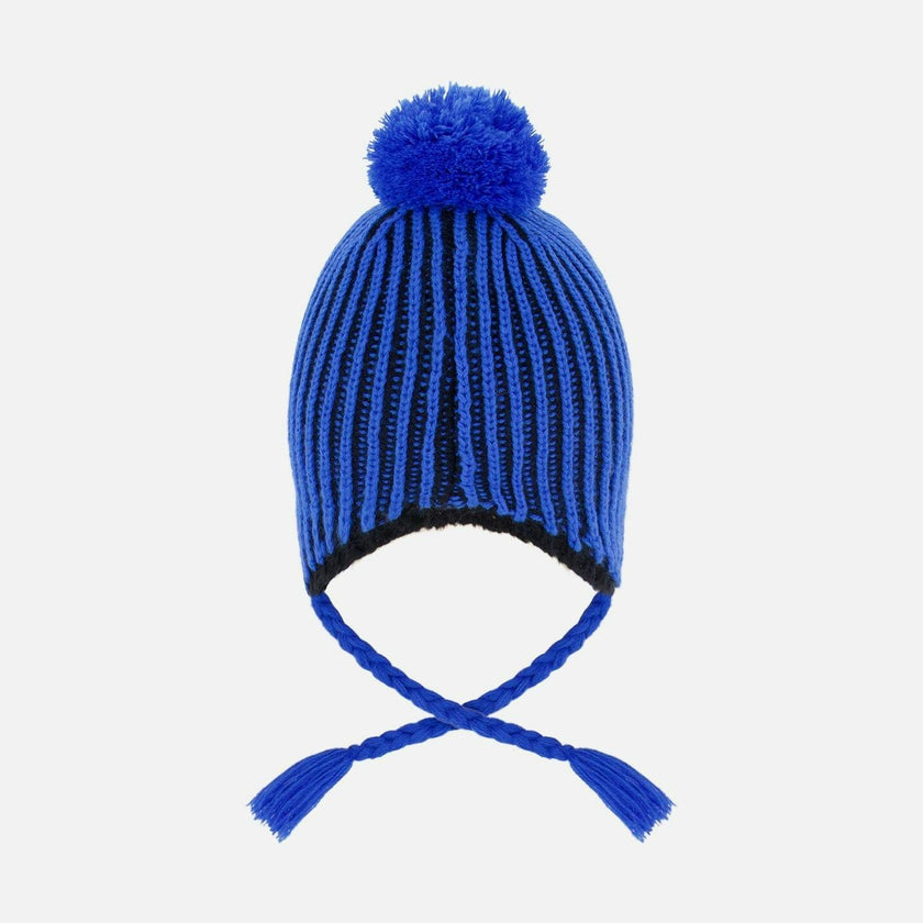 Winter Peruvian Knit Hat with Pompom and Lining