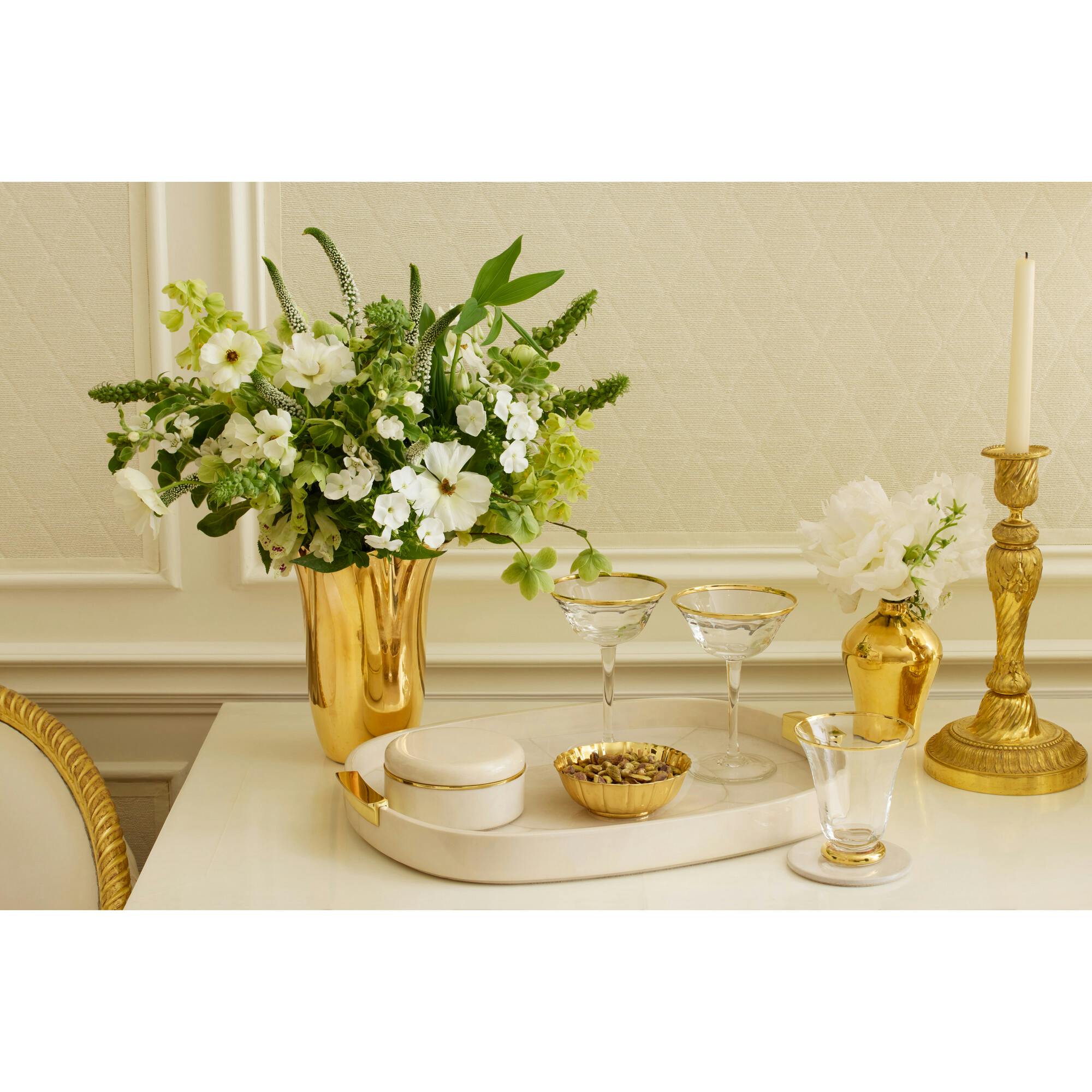 Gilded Clover Tall Vase