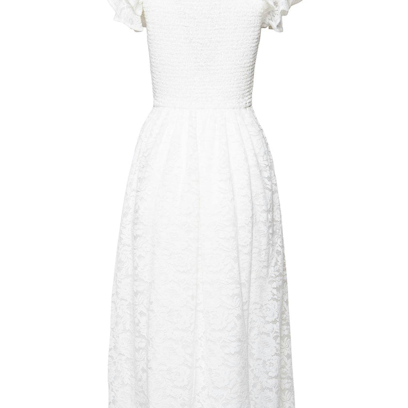 Hattie Dress in White Lace
