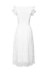 Hattie Dress in White Lace