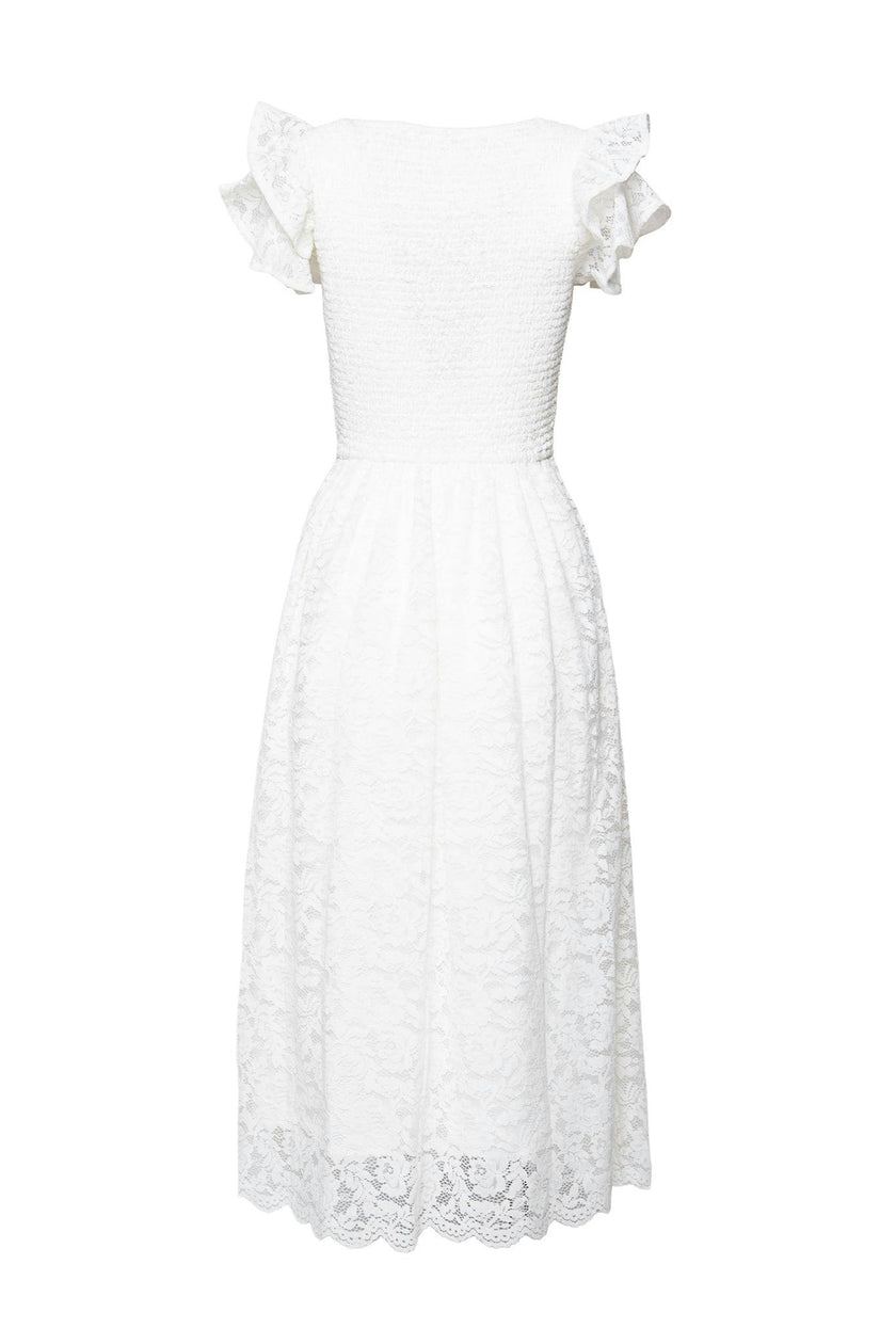 Hattie Dress in White Lace