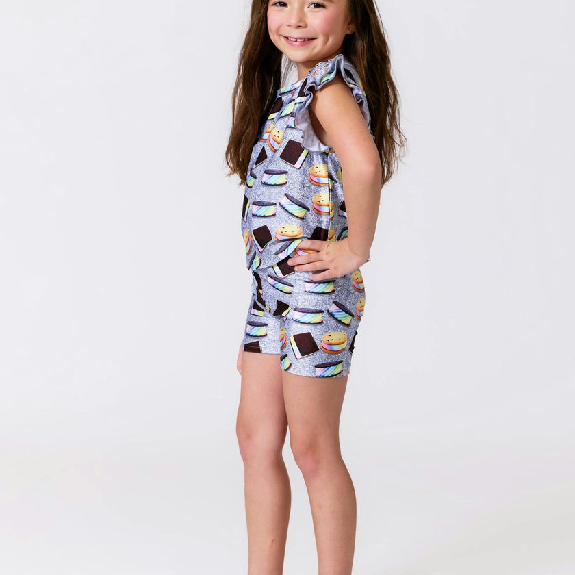 Girls Hi-Shine shorts in Rainbow Ice Cream Saucers