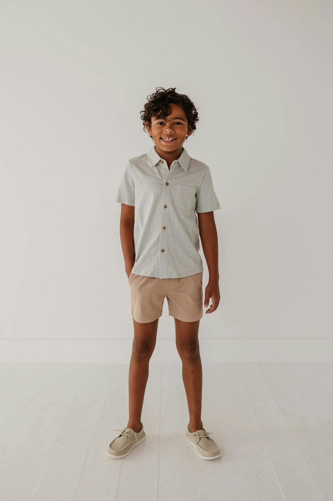 Boy's Collar Button Shirt Desert Sage