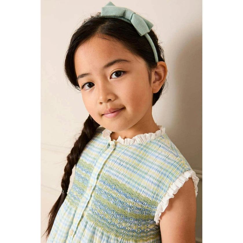 Pip Check Smocked Sleeveless Dress in Green (12mths- 10yrs)