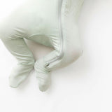 Sage Zippered Footie