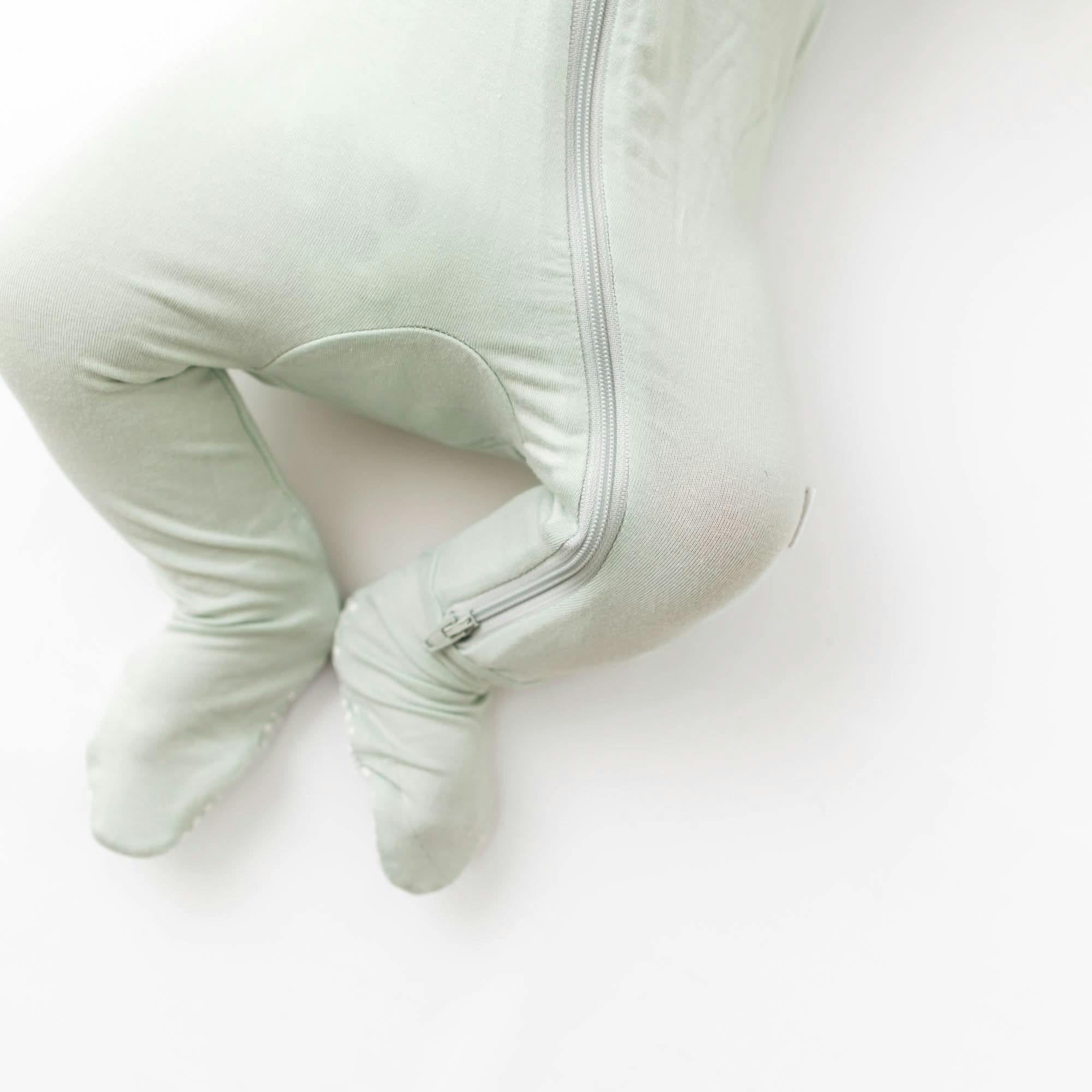 Sage Zippered Footie