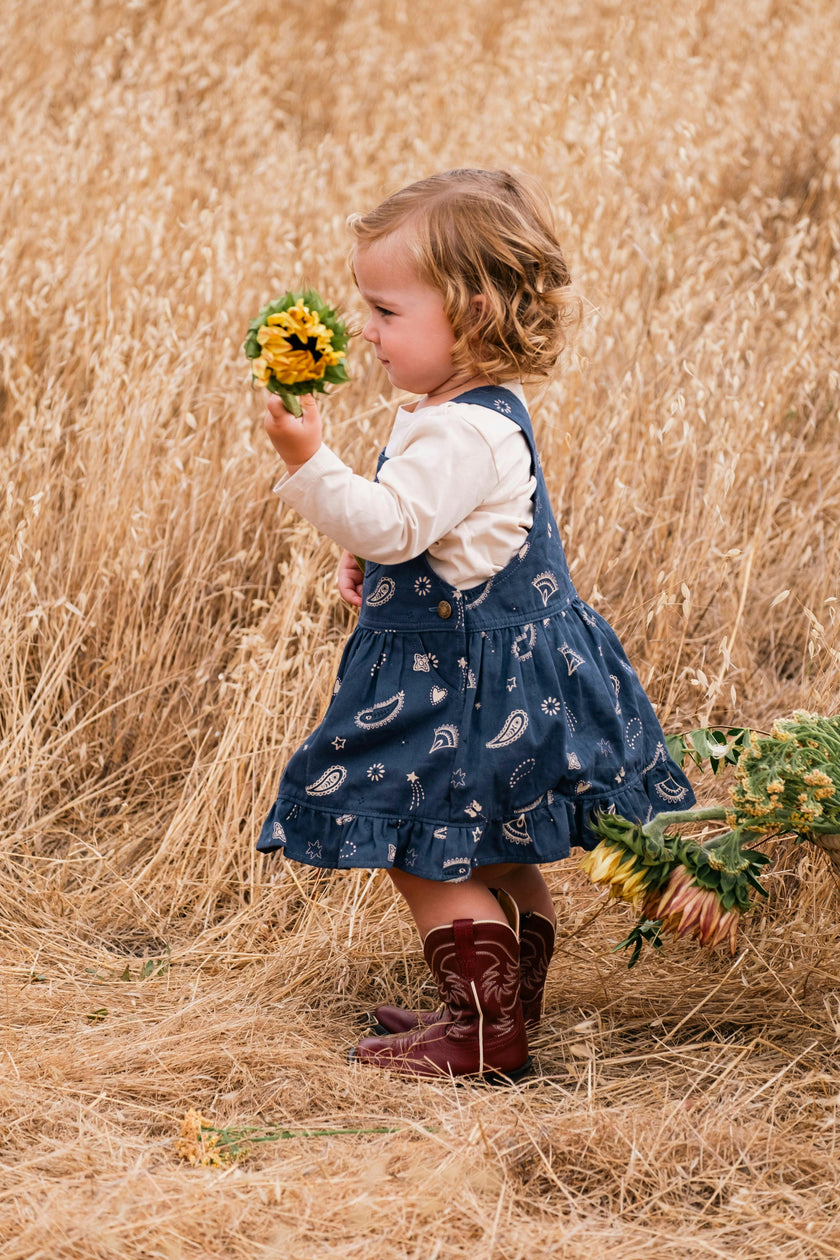 Overall Dress in Midnight Bandana
