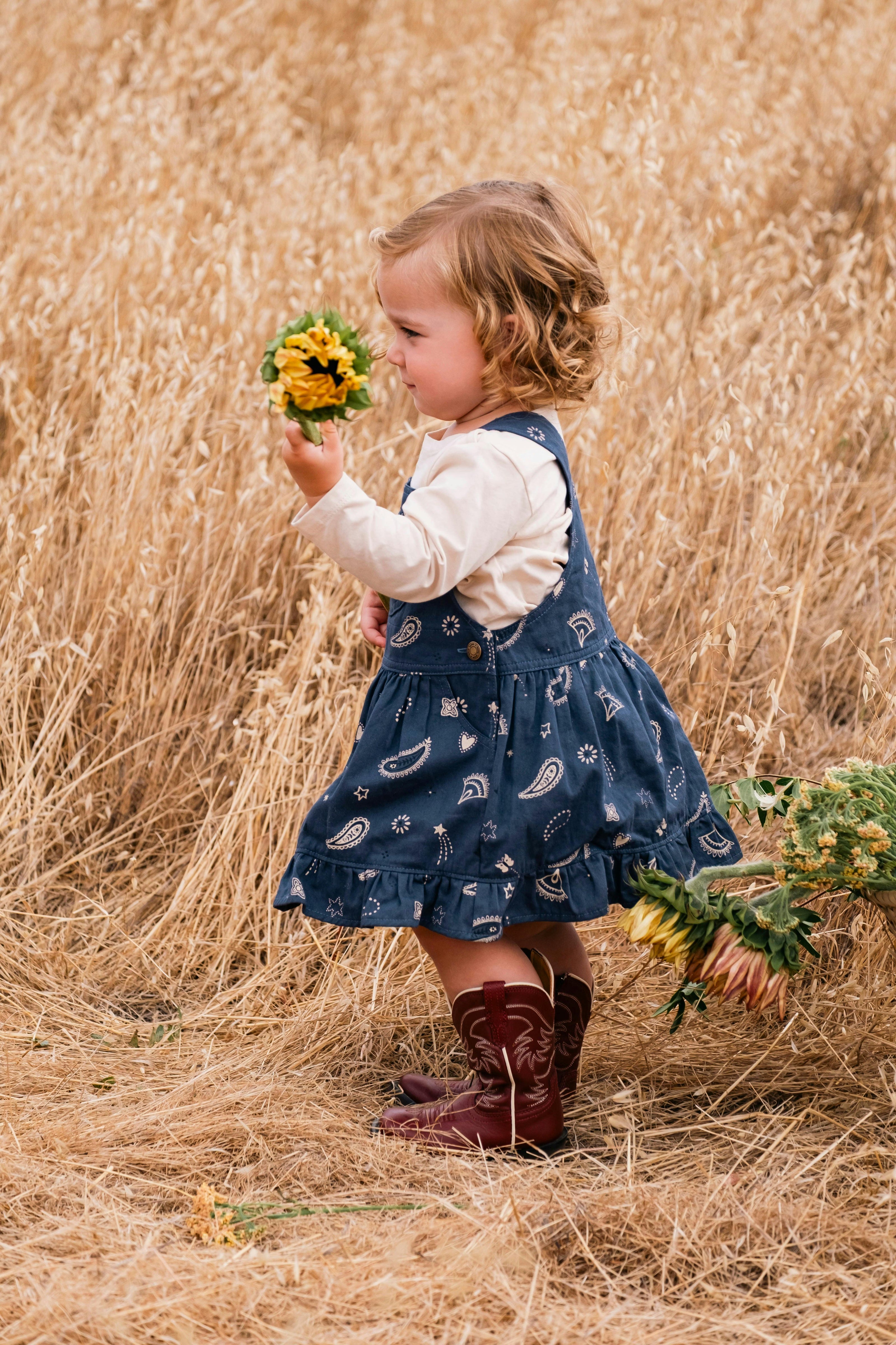 Overall Dress in Midnight Bandana