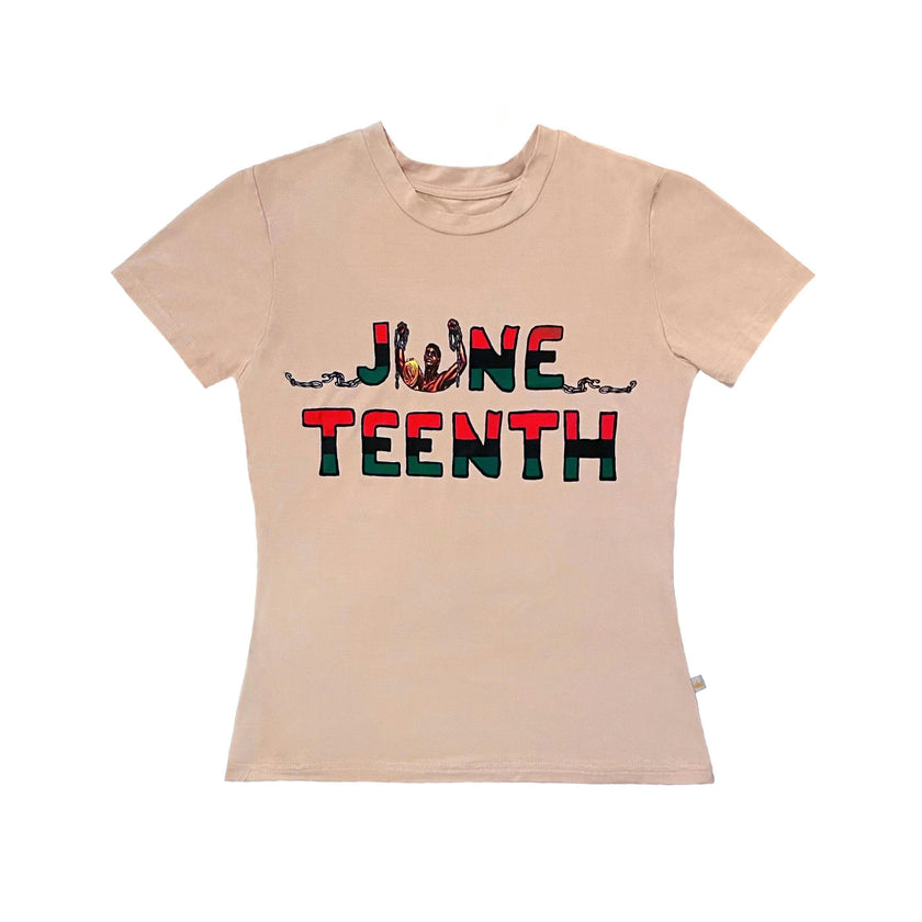 Women's Bamboo Juneteenth T-Shirt, Tan