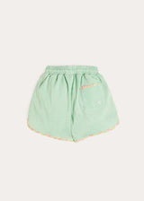 Striped Annie Apple Trim Detail Swim Shorts in Green (12mths- 10yrs)