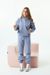 Lea Fall Blue Sky French Terry Oversized Hoodie - Lucky
